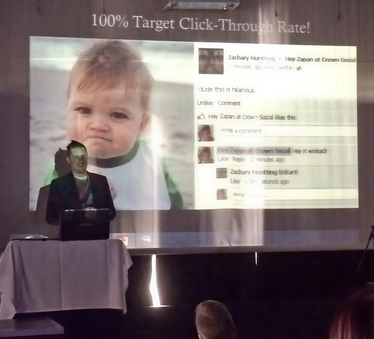 Adam presenting at a conference