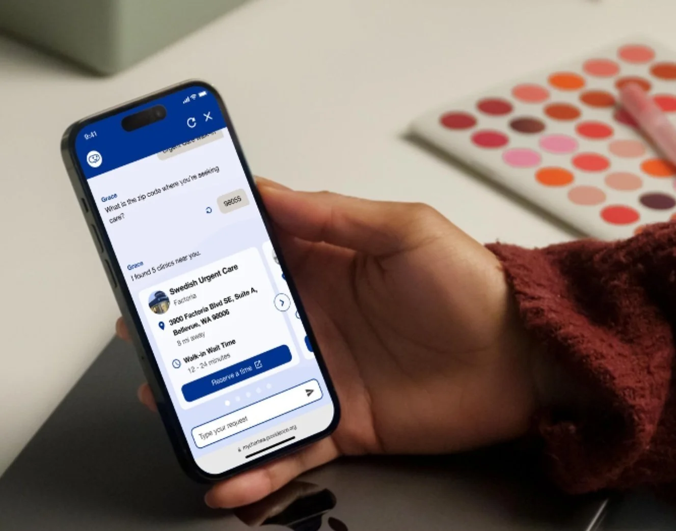 Grace patient navigation on a phone